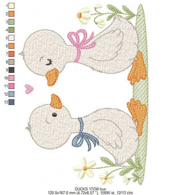 Duck embroidery design - Baby boy duck with mama machine embroidery pattern - Swimming duck file - Instant digital download pes jef dst hus (Copy) Marcia Embroidery