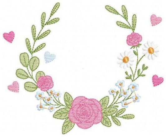 Monogram Floral Frame embroidery designs - Roses Frame machine embroidery pattern - Floral wreath garland file - Instant download pes jef (Copy) Marcia Embroidery