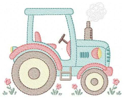 Farm Tractor embroidery designs - Ranch Pickup Truck with duck machine embroidery pattern - Baby boy file - Instant digital download pes jef (Copy) Marcia Embroidery