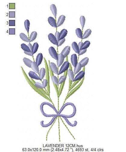 Lavender flowers embroidery design - Flower garden machine embroidery pattern - Floral Kitchen Tea towel - Instant download pes jef (Copy) Marcia Embroidery
