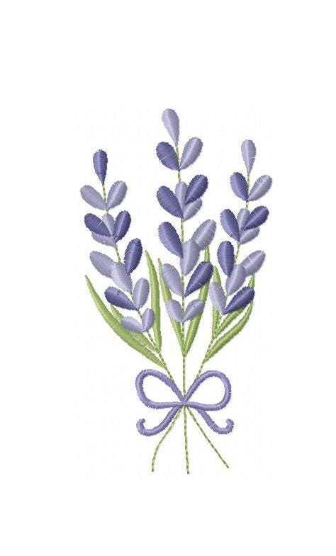 Lavender flowers Bouquet embroidery design - Flower Bouquet machine embroidery pattern - Floral Kitchen Tea towel - Instant download pes jef