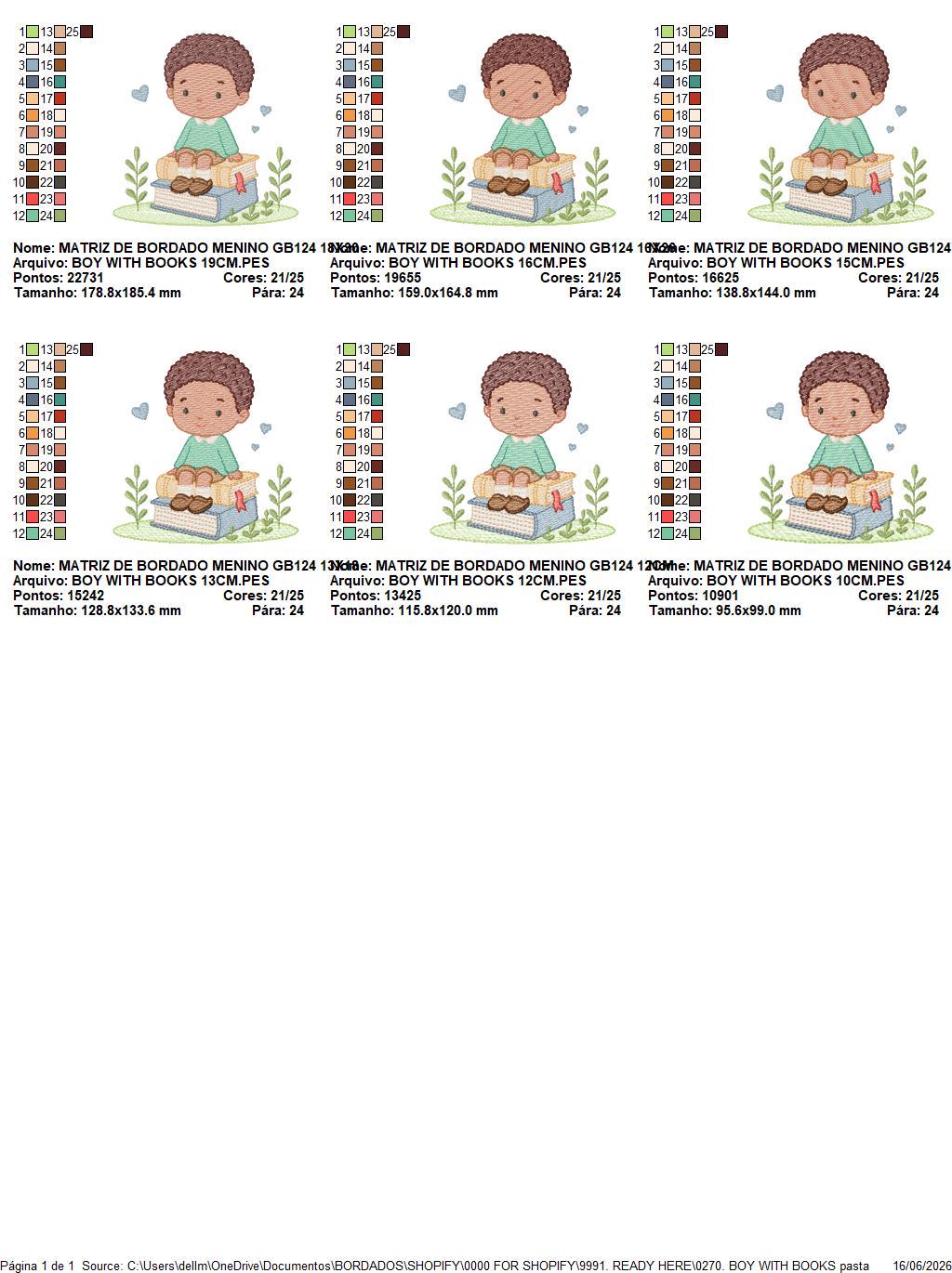 Baby Boy with books embroidery designs - School Student Toddler with books and hearts machine embroidery pattern - Instant download pes jef (Copy) Marcia Embroidery