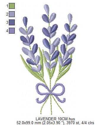 Lavender flowers embroidery design - Flower garden machine embroidery pattern - Floral Kitchen Tea towel - Instant download pes jef (Copy) Marcia Embroidery