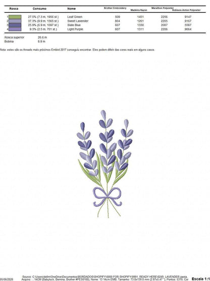 Lavender flowers embroidery design - Flower garden machine embroidery pattern - Floral Kitchen Tea towel - Instant download pes jef (Copy) Marcia Embroidery