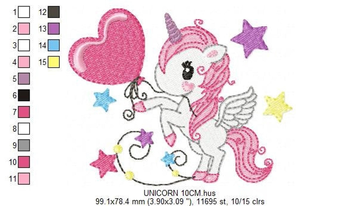 Unicorn Embroidery Design – Baby Girl Horse Machine Embroidery Pattern (Digital Download)