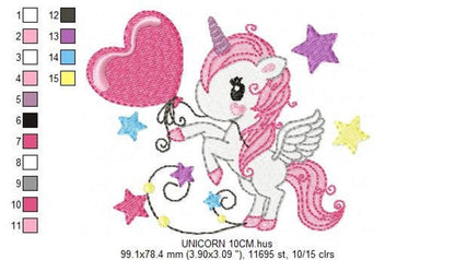 Unicorn Embroidery Design – Baby Girl Horse Machine Embroidery Pattern (Digital Download)