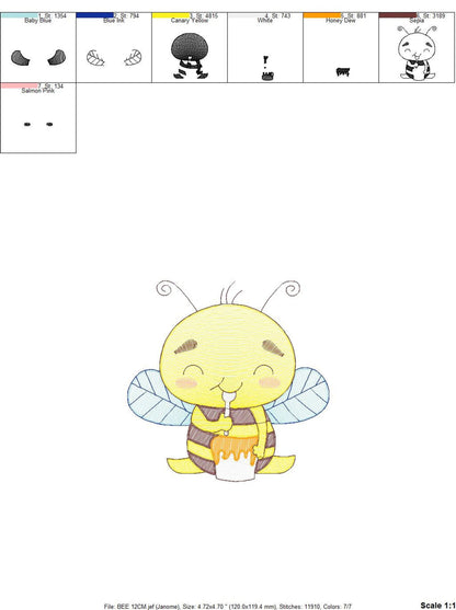 File icons and format list for instant download bee embroidery file, compatible machine formats listed