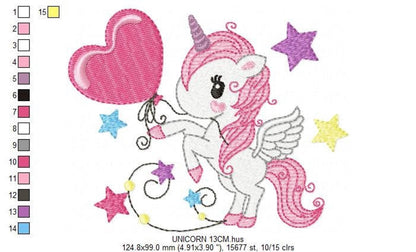 Unicorn Embroidery Design – Baby Girl Horse Machine Embroidery Pattern (Digital Download)