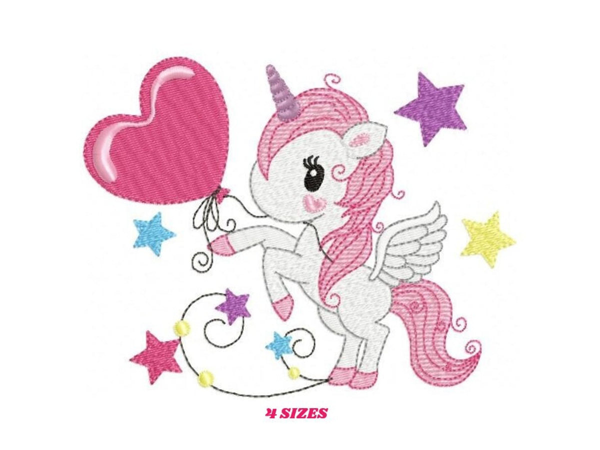 Unicorn Embroidery Design – Baby Girl Horse Machine Embroidery Pattern (Digital Download)