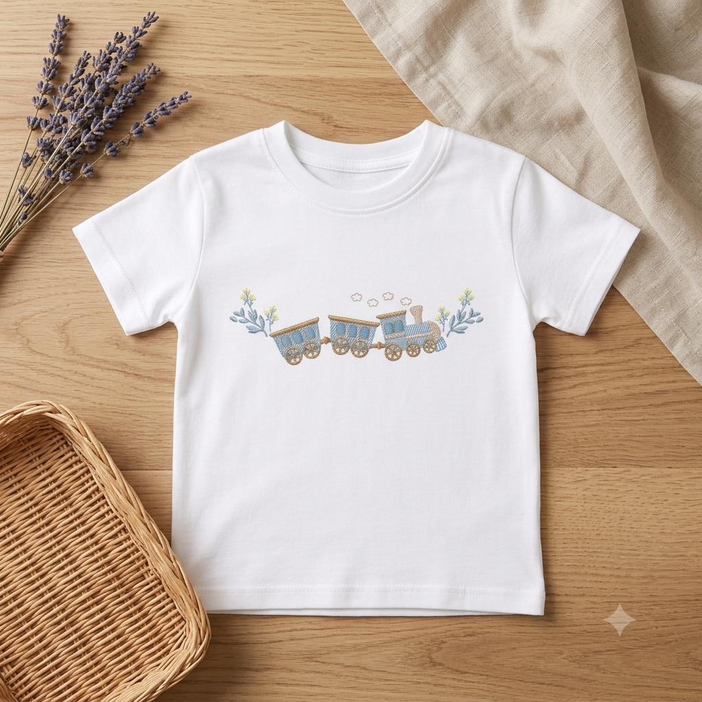 Train embroidery designs - Train with Wagons machine embroidery pattern - Baby boy file - Instant digital download pes jef dst hus