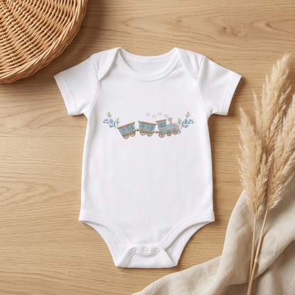 Train embroidery designs - Train with Wagons machine embroidery pattern - Baby boy file - Instant digital download pes jef dst hus