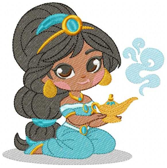 Jasmine embroidery design - Disney Princess machine embroidery patterns - Baby girl file - Instant digital download pes jef dst - Marcia Embroidery