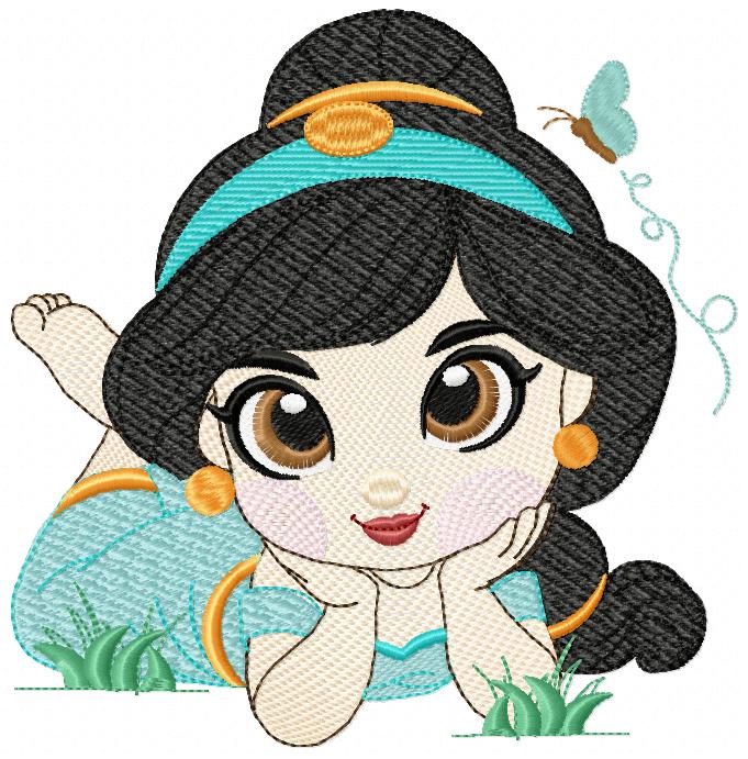 Jasmine embroidery designs - Disney Princess machine embroidery patterns - Baby Girl file - Instant digital download pes jef dst exp hus vp3 - Marcia Embroidery