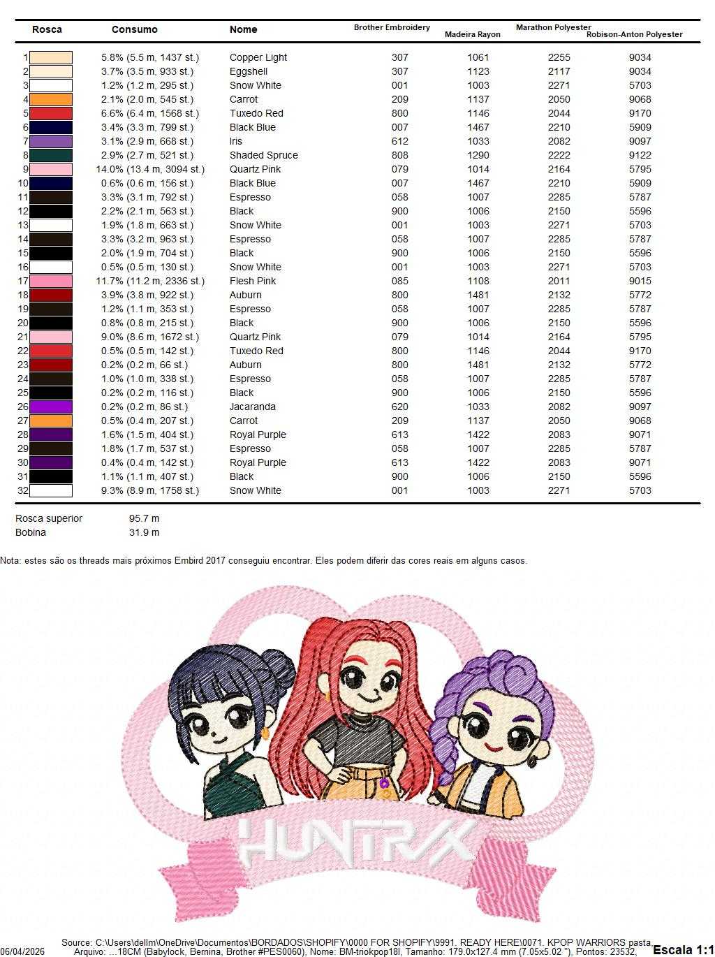 KPop Demon Hunters embroidery design - Kpop Warriors machine embroidery patterns - Baby girl file - Instant digital download - Marcia Embroidery