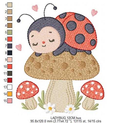 Ladybug embroidery design - Garden Animal machine embroidery pattern - Insect life file - Instant digital download pes jef dst - Marcia Embroidery