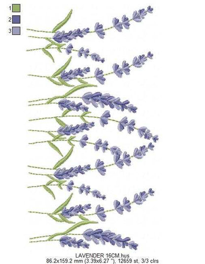 Lavender flowers embroidery design - Flower garden machine embroidery pattern - Floral Kitchen Tea towel - Instant digital download pes jef - Marcia Embroidery