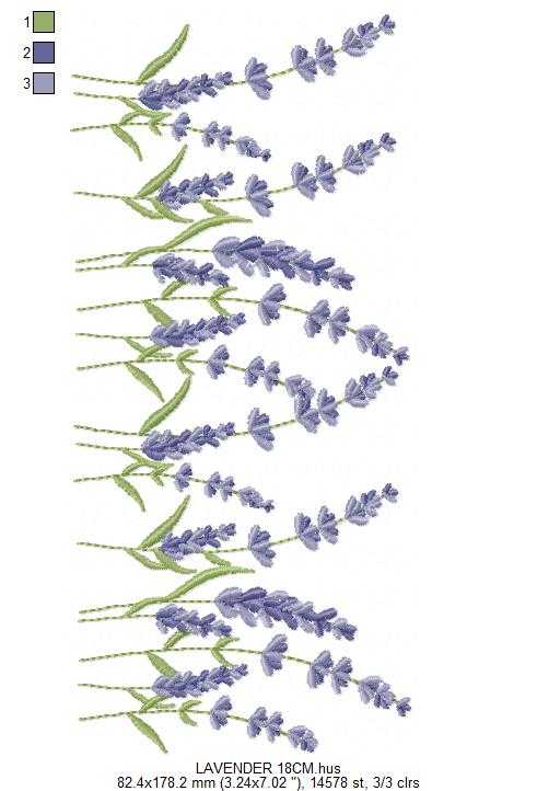 Lavender flowers embroidery design - Flower garden machine embroidery pattern - Floral Kitchen Tea towel - Instant digital download pes jef - Marcia Embroidery
