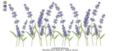 Lavender flowers embroidery design - Flower garden machine embroidery pattern - Floral Kitchen Tea towel - Instant digital download pes jef - Marcia Embroidery