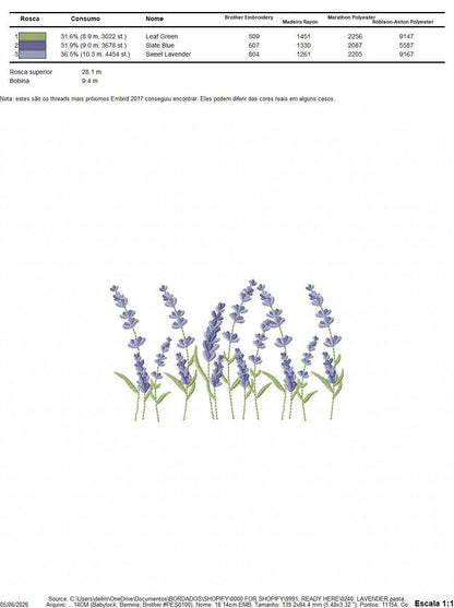 Lavender flowers embroidery design - Flower garden machine embroidery pattern - Floral Kitchen Tea towel - Instant digital download pes jef - Marcia Embroidery