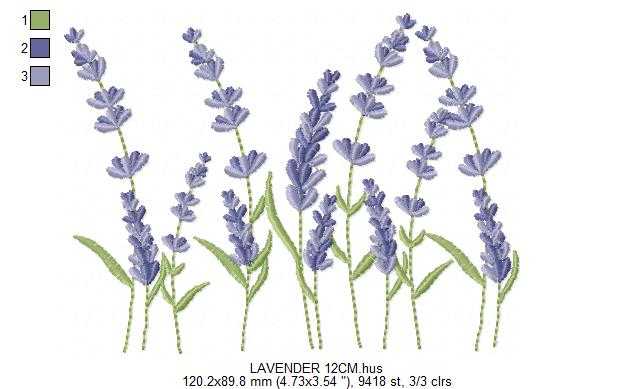 Lavender flowers embroidery design - Flower garden machine embroidery pattern - Floral Kitchen Tea towel - Instant digital download pes jef - Marcia Embroidery
