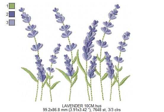 Lavender flowers embroidery design - Flower garden machine embroidery pattern - Floral Kitchen Tea towel - Instant digital download pes jef - Marcia Embroidery