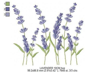 Lavender flowers embroidery design - Flower garden machine embroidery pattern - Floral Kitchen Tea towel - Instant digital download pes jef - Marcia Embroidery