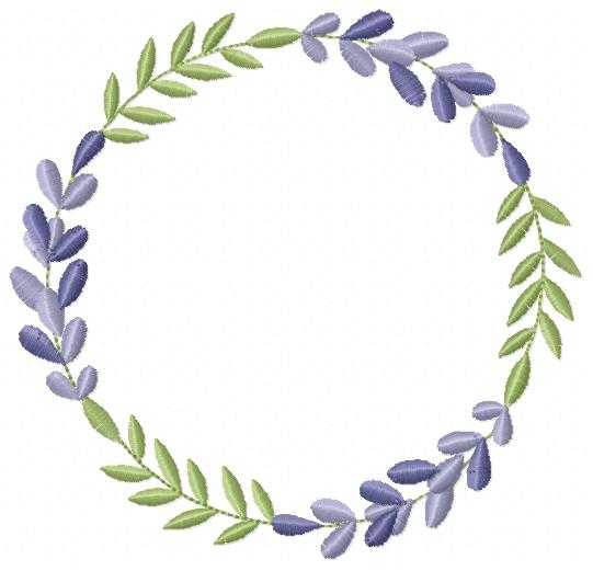 Lavender flowers Frame embroidery design - Monogram Laurel Frame machine embroidery pattern - Floral Kitchen Tea towel - Instant download pes jef - Marcia Embroidery