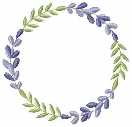 Lavender flowers Frame embroidery design - Monogram Laurel Frame machine embroidery pattern - Floral Kitchen Tea towel - Instant download pes jef - Marcia Embroidery