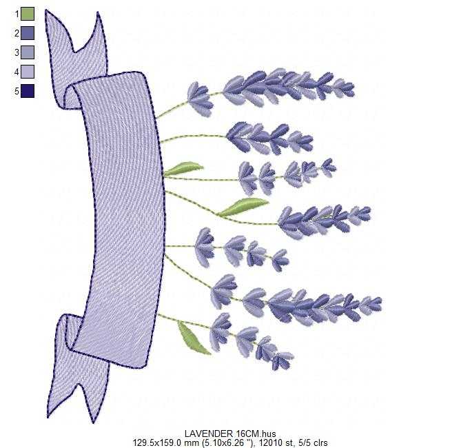 Lavender with banner embroidery design - Lavender flowers machine embroidery pattern - Floral Kitchen Tea towel - Instant download pes jef dst - Marcia Embroidery