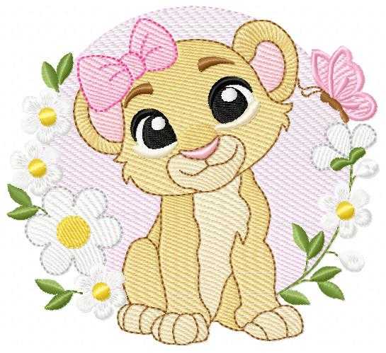 Lion King embroidery design - Lioness Nala with flowers machine embroidery pattern - Baby Boy and girl file - Instant digital download pes jef dst hus vp3 - Marcia Embroidery