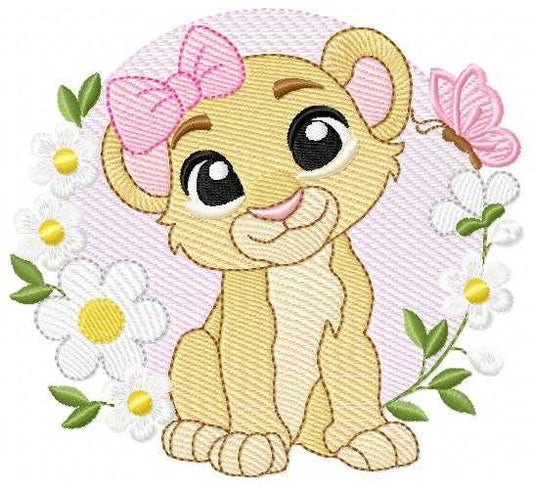 Lion King embroidery design - Lioness Nala with flowers machine embroidery pattern - Baby Boy and girl file - Instant digital download pes jef dst hus vp3 - Marcia Embroidery