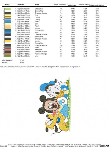 Mickey and Friends embroidery design - Mickey Donald and Pluto machine embroidery pattern - Baby Boy and girl file - Instant digital download pes jef - Marcia Embroidery