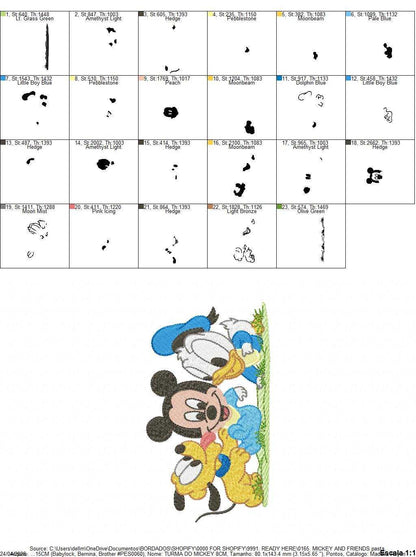 Mickey and Friends embroidery design - Mickey Donald and Pluto machine embroidery pattern - Baby Boy and girl file - Instant digital download pes jef - Marcia Embroidery