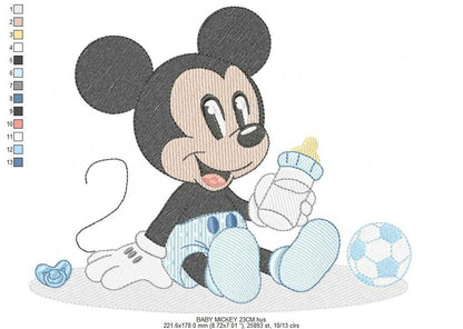 Mickey embroidery design - Baby Mickey Mouse machine embroidery pattern - Baby Boy file - Instant digital download pes jef dst - Marcia Embroidery