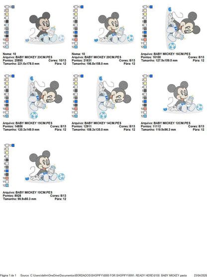 Mickey embroidery design - Baby Mickey Mouse machine embroidery pattern - Baby Boy file - Instant digital download pes jef dst - Marcia Embroidery