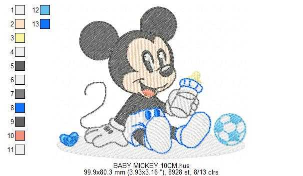 Mickey embroidery design - Baby Mickey Mouse machine embroidery pattern - Baby Boy file - Instant digital download pes jef dst - Marcia Embroidery