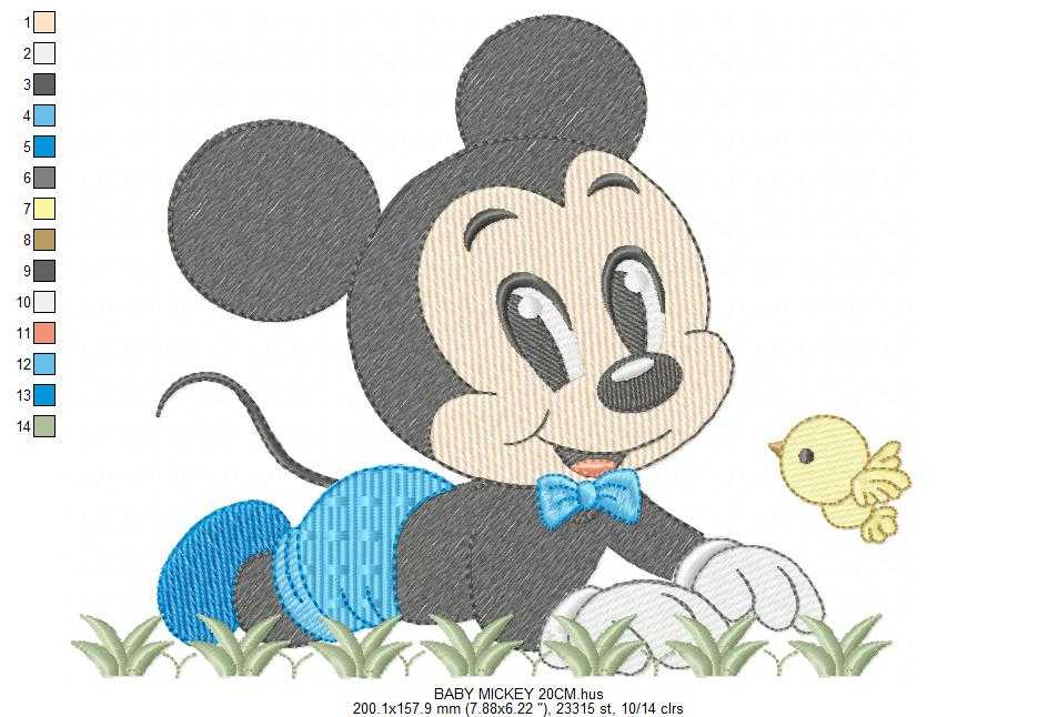 Mickey embroidery design - Baby Mickey Mouse machine embroidery pattern - Baby Boy file - Instant digital download pes jef dst - Marcia Embroidery