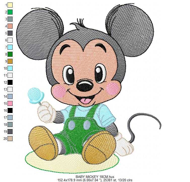 Mickey embroidery design - Baby Mickey Mouse machine embroidery pattern - Baby Boy file - Instant digital download pes jef dst hus - Marcia Embroidery
