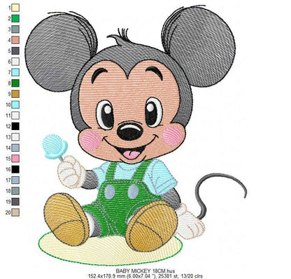 Mickey embroidery design - Baby Mickey Mouse machine embroidery pattern - Baby Boy file - Instant digital download pes jef dst hus - Marcia Embroidery