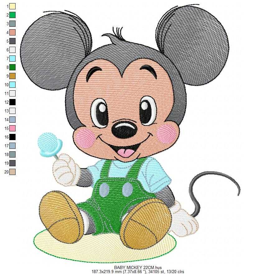 Mickey embroidery design - Baby Mickey Mouse machine embroidery pattern - Baby Boy file - Instant digital download pes jef dst hus - Marcia Embroidery