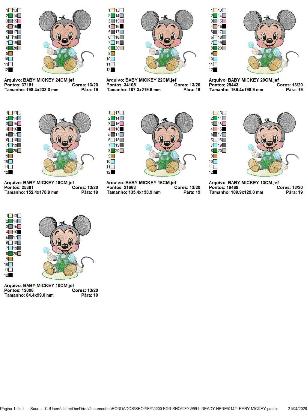 Mickey embroidery design - Baby Mickey Mouse machine embroidery pattern - Baby Boy file - Instant digital download pes jef dst hus - Marcia Embroidery