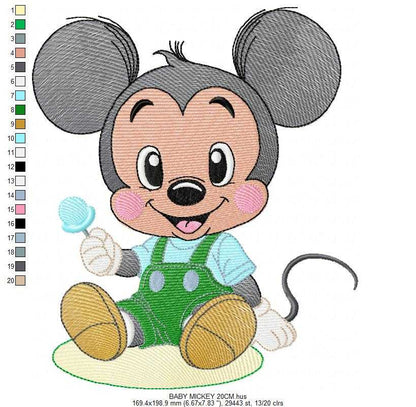 Mickey embroidery design - Baby Mickey Mouse machine embroidery pattern - Baby Boy file - Instant digital download pes jef dst hus - Marcia Embroidery