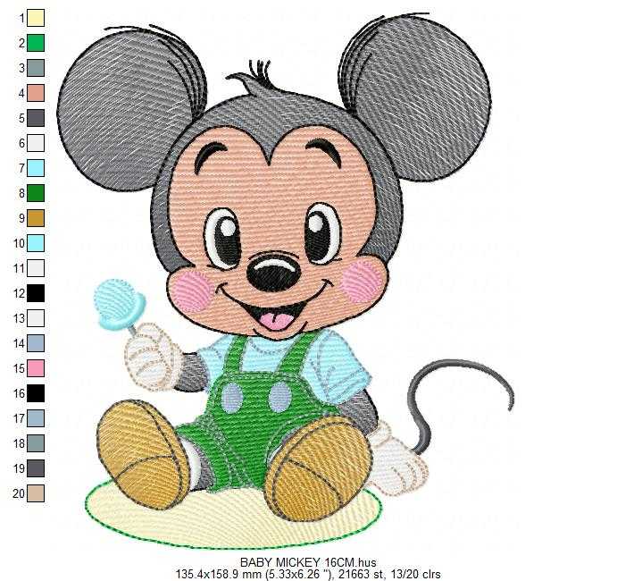 Mickey embroidery design - Baby Mickey Mouse machine embroidery pattern - Baby Boy file - Instant digital download pes jef dst hus - Marcia Embroidery