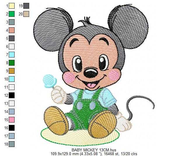 Mickey embroidery design - Baby Mickey Mouse machine embroidery pattern - Baby Boy file - Instant digital download pes jef dst hus - Marcia Embroidery