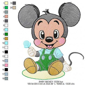 Mickey embroidery design - Baby Mickey Mouse machine embroidery pattern - Baby Boy file - Instant digital download pes jef dst hus - Marcia Embroidery