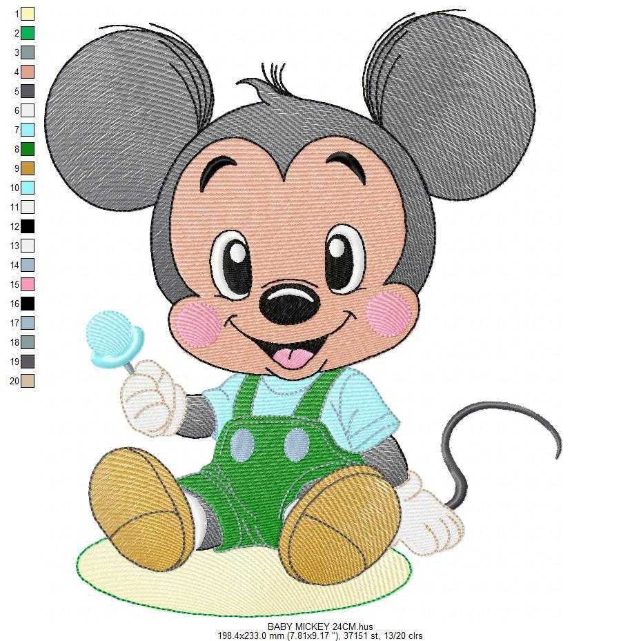 Mickey embroidery design - Baby Mickey Mouse machine embroidery pattern - Baby Boy file - Instant digital download pes jef dst hus - Marcia Embroidery