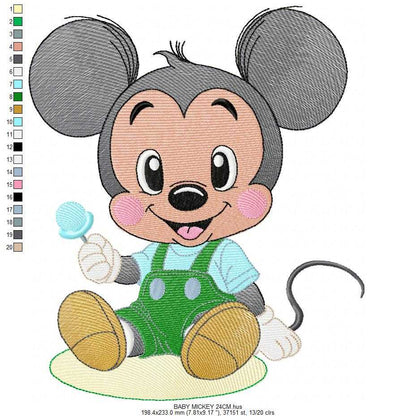 Mickey embroidery design - Baby Mickey Mouse machine embroidery pattern - Baby Boy file - Instant digital download pes jef dst hus - Marcia Embroidery