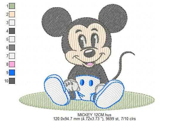 Mickey embroidery design - Mickey Mouse machine embroidery pattern - Baby Boy file - Instant digital download pes - Marcia Embroidery