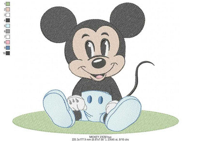 Mickey embroidery design - Mickey Mouse machine embroidery pattern - Baby Boy file - Instant digital download pes - Marcia Embroidery