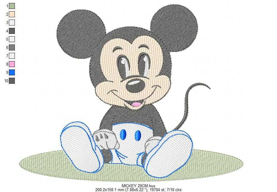 Mickey embroidery design - Mickey Mouse machine embroidery pattern - Baby Boy file - Instant digital download pes - Marcia Embroidery